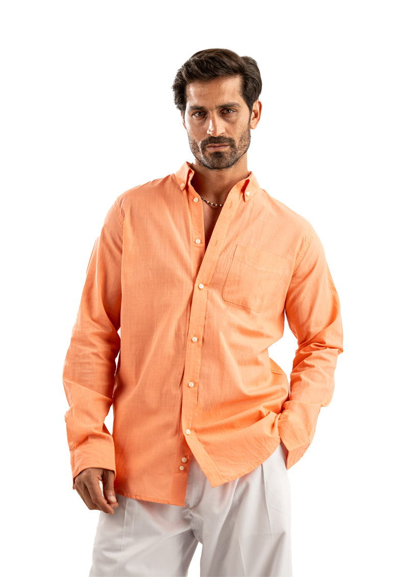 ORANGE LINEN SHIRT